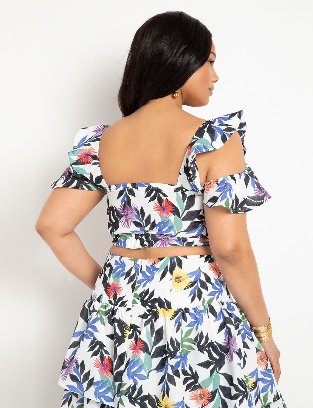 Bustier Top with Ruffle Straps | Women's Plus Size Tops | ELOQUII | Eloquii