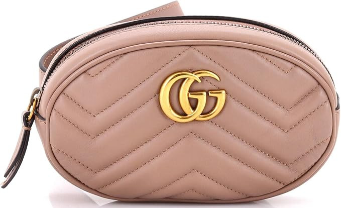 Amazon.com: Gucci, Pre-Loved GG Marmont Belt Bag Matelasse Leather, Neutral : Luxury Stores | Amazon (US)