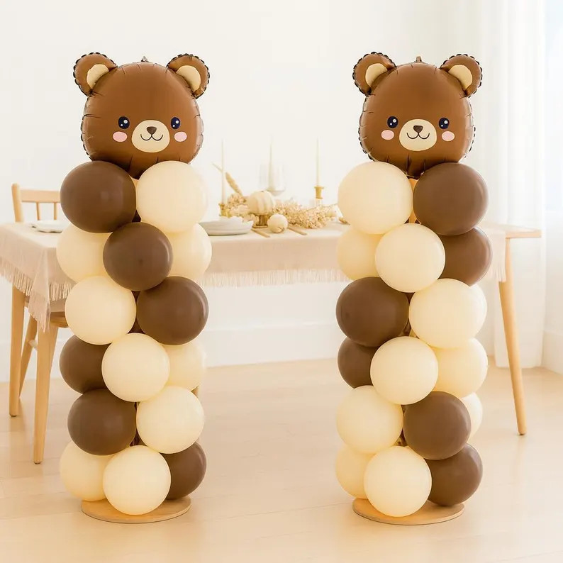 Bear Theme Baby Shower Decor, Bear Balloon Tower, We Can Bearly Wait Baby Shower Decor, Teddy Bea... | Etsy (US)