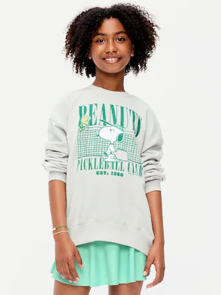 Peanuts™ Snoopy Oversized Graphic Tunic Sweatshirt for Girls | Old Navy (US)