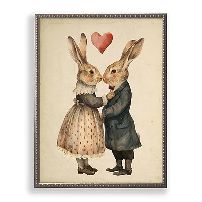 Vintage Bunnies Framed Art Print, Black/Brown, Small, Glass | Kirkland's Home | Kirklands
