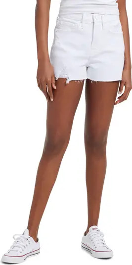 Good '90s Ripped Raw Hem Denim Shorts | Nordstrom