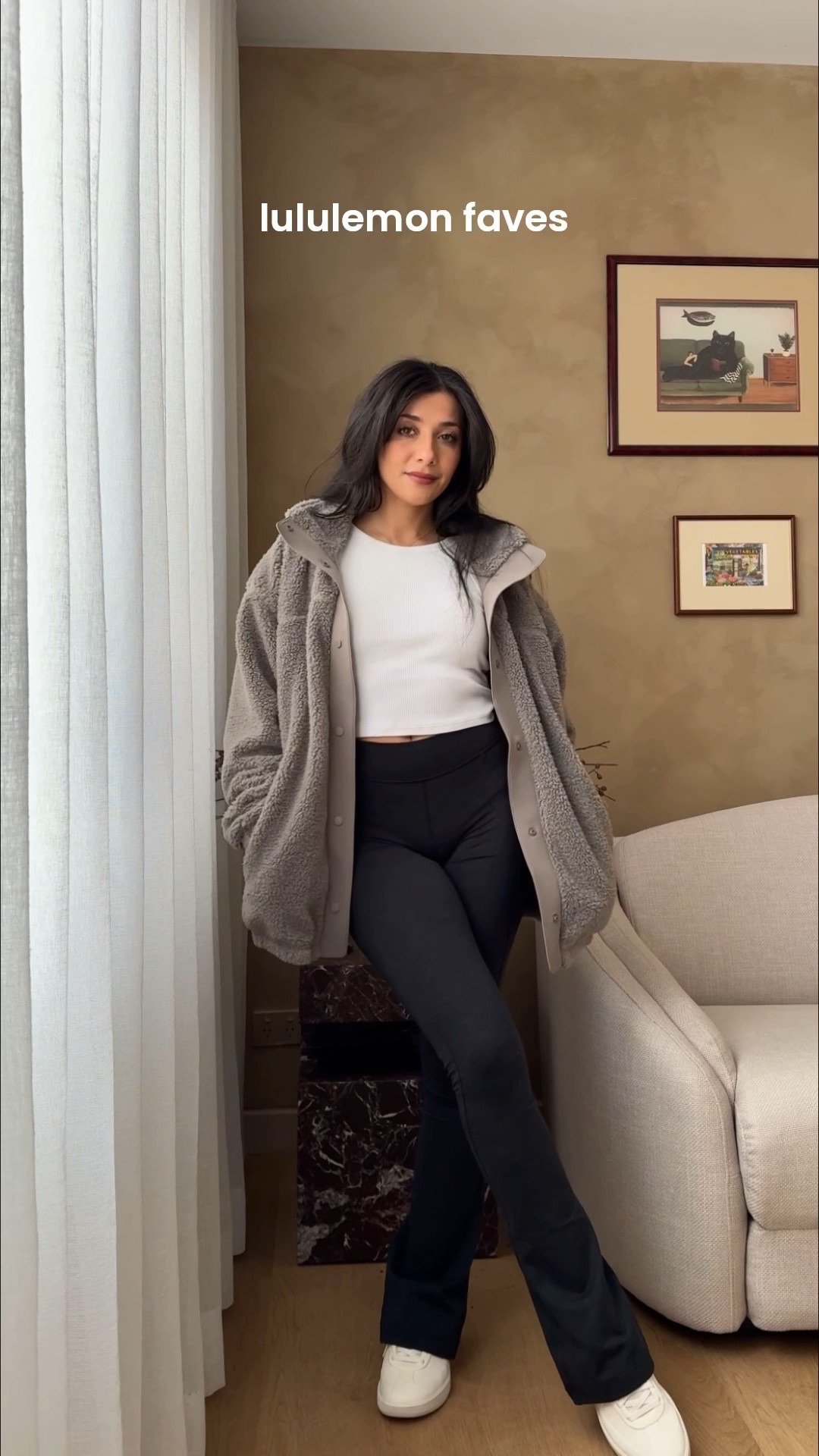 I wear AU 8 / US 4 in everything except AU6 in the groove pants. The boucle jacket I am wearing is a M cos there were no sizes but I’d fit XS or S 

#LTKaustralia #LTKwinter #LTKfitness