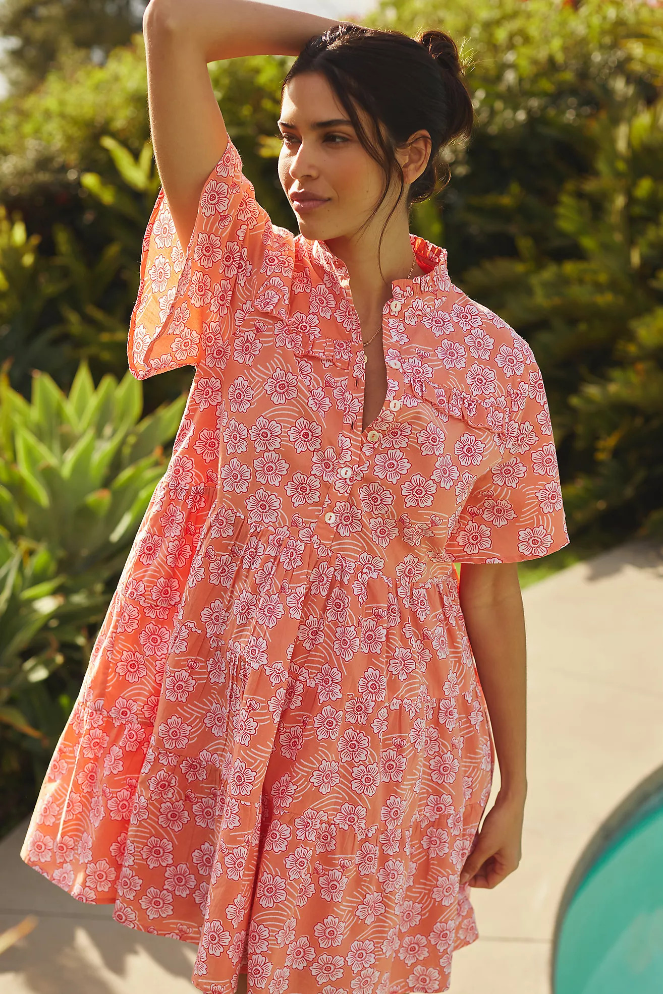 Ro's Garden Vibeka Ruffle Mini Dress | Anthropologie (US)