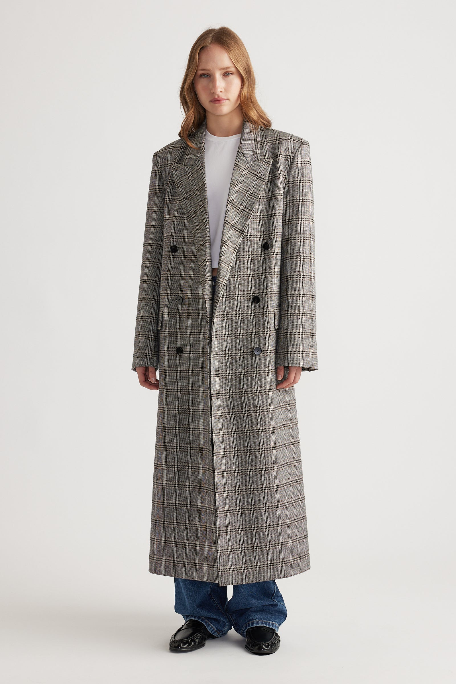 Ella Blazer Coat - Check | DECJUBA