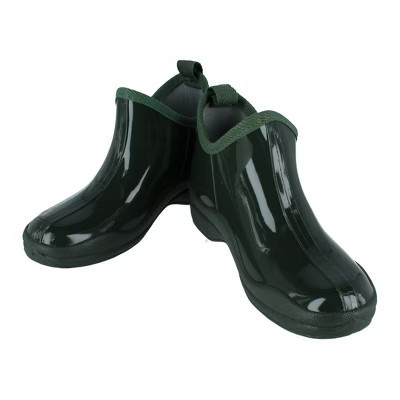 CTM Women's Solid Ankle Height Garden Rain Boots, 11, Green | Target