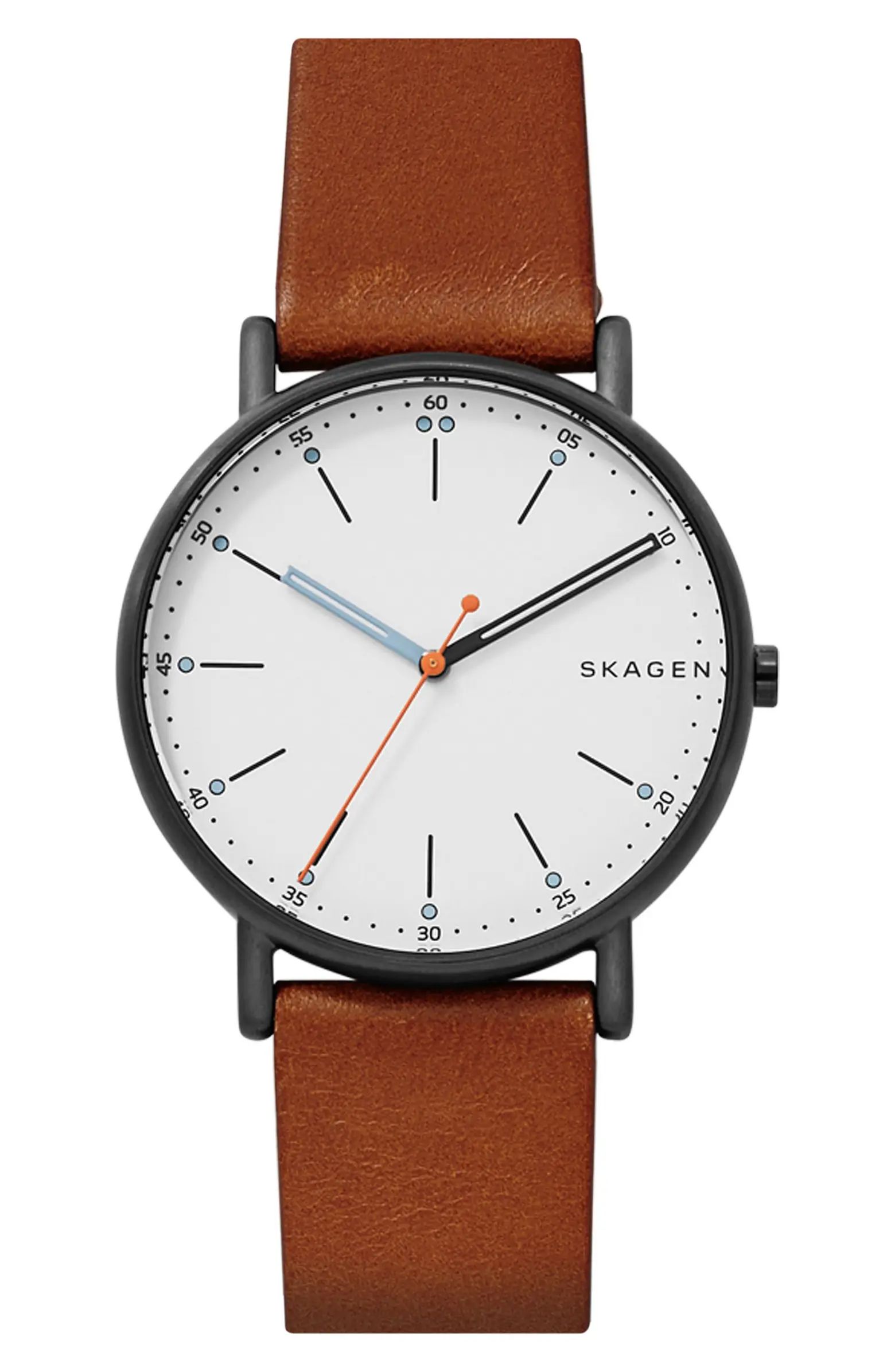 Signatur Leather Strap Watch, 40mm | Nordstrom