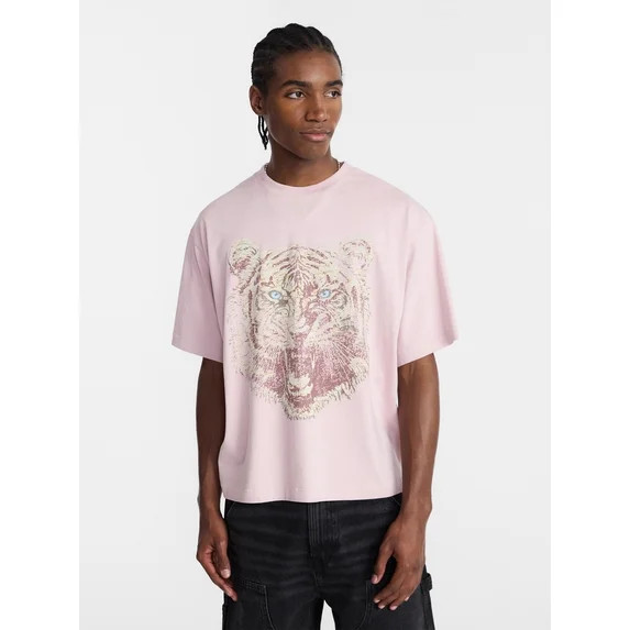 No Boundaries Boxy Fit Heavyweight Graphic Tee Shirt, Men's XS-5XL | Walmart (US)