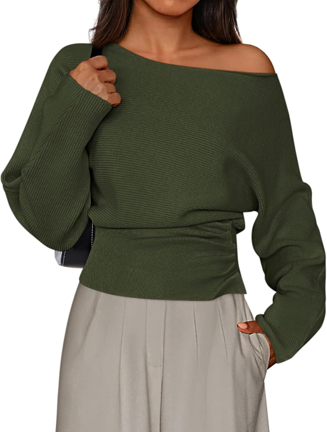 PRETTYGARDEN Women's Off the Shoulder Sweater Trendy Fall Going Out Tops | Amazon (US)