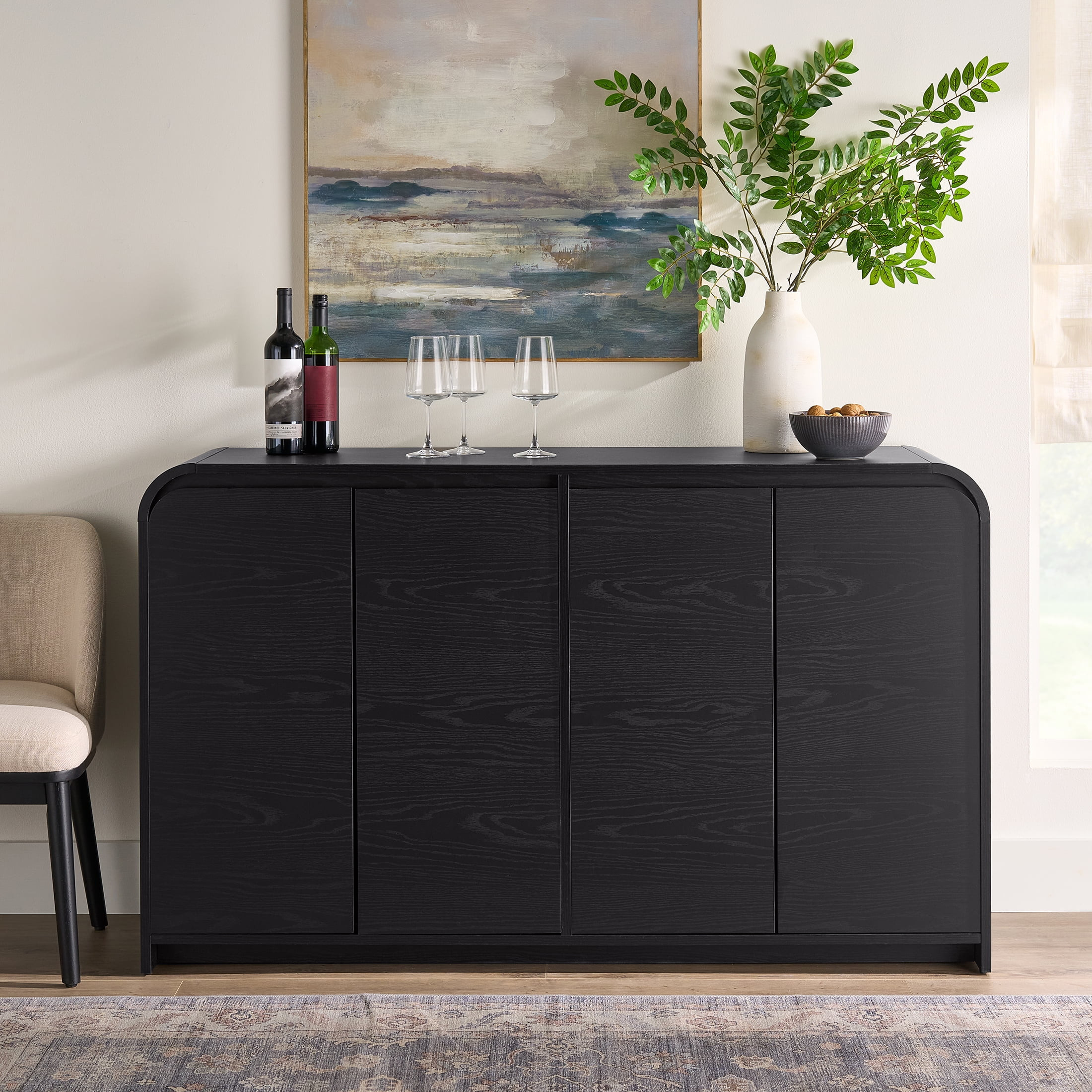 Better Homes & Gardens Juliet Sideboard, Rich Black Finish | Walmart (US)