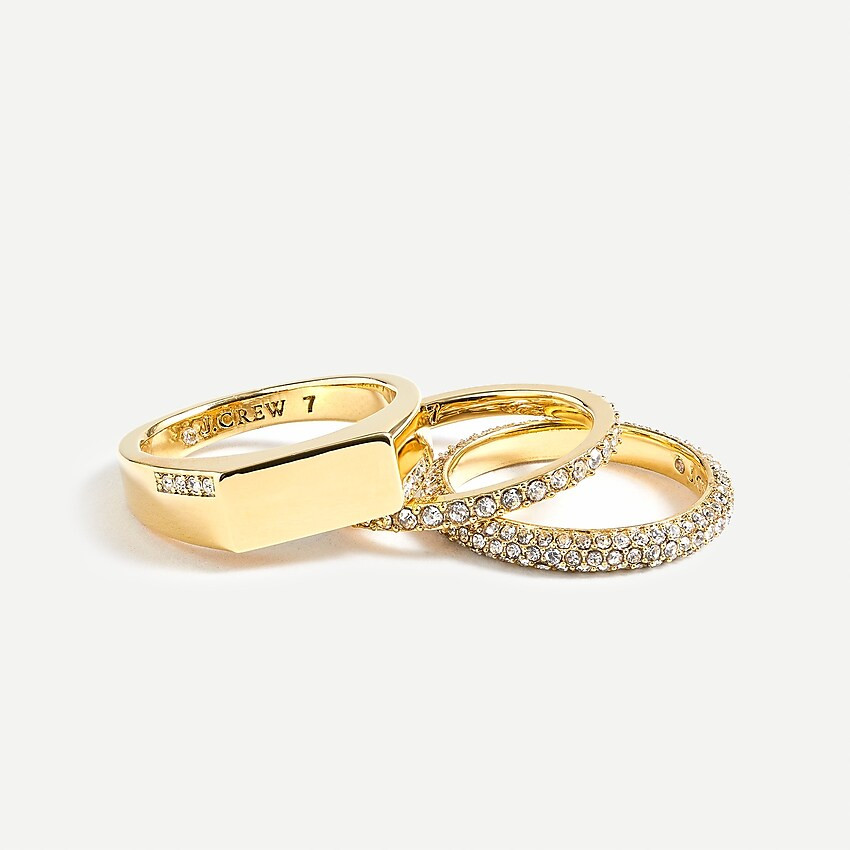 Pavé ring set | J. Crew US