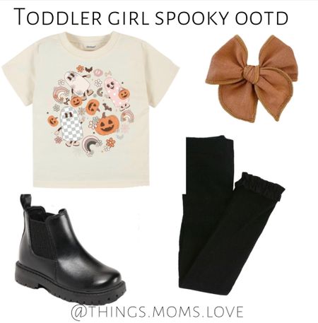 Toddler girl SPOOKY outfit inspo! I sized up in the t-shirt so my daughter can wear leggings! 

#LTKkids #LTKfit #LTKHalloween