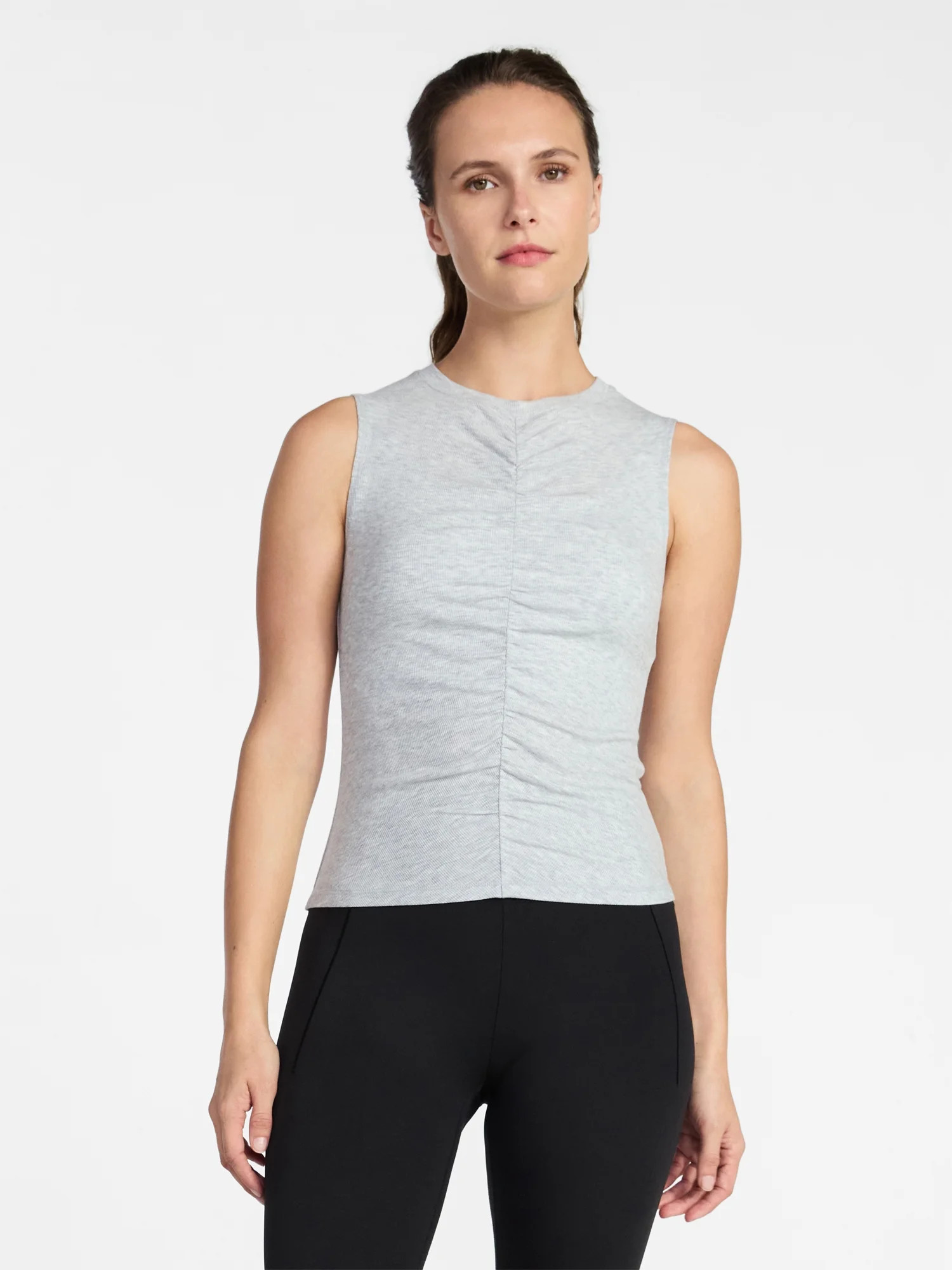 Avia Women's Shirred Ribbed Cinch Ballet Tank, Sizes XS-XXXL | Walmart (US)