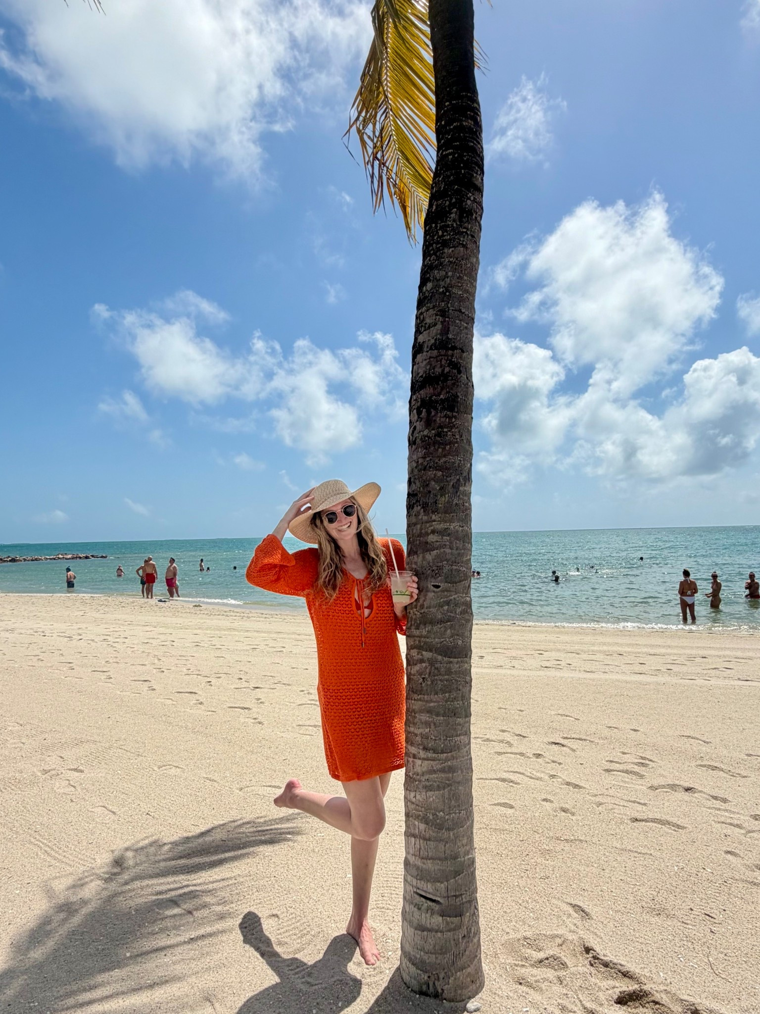 Affordable tall girl friendly crochet beach swim coverup. (Looser fit than picture shows, size down) Cruise day. Colorful spring break coverup. Not pictured mesh tan beach bag 

#LTKTravel #LTKSwim #LTKTall
