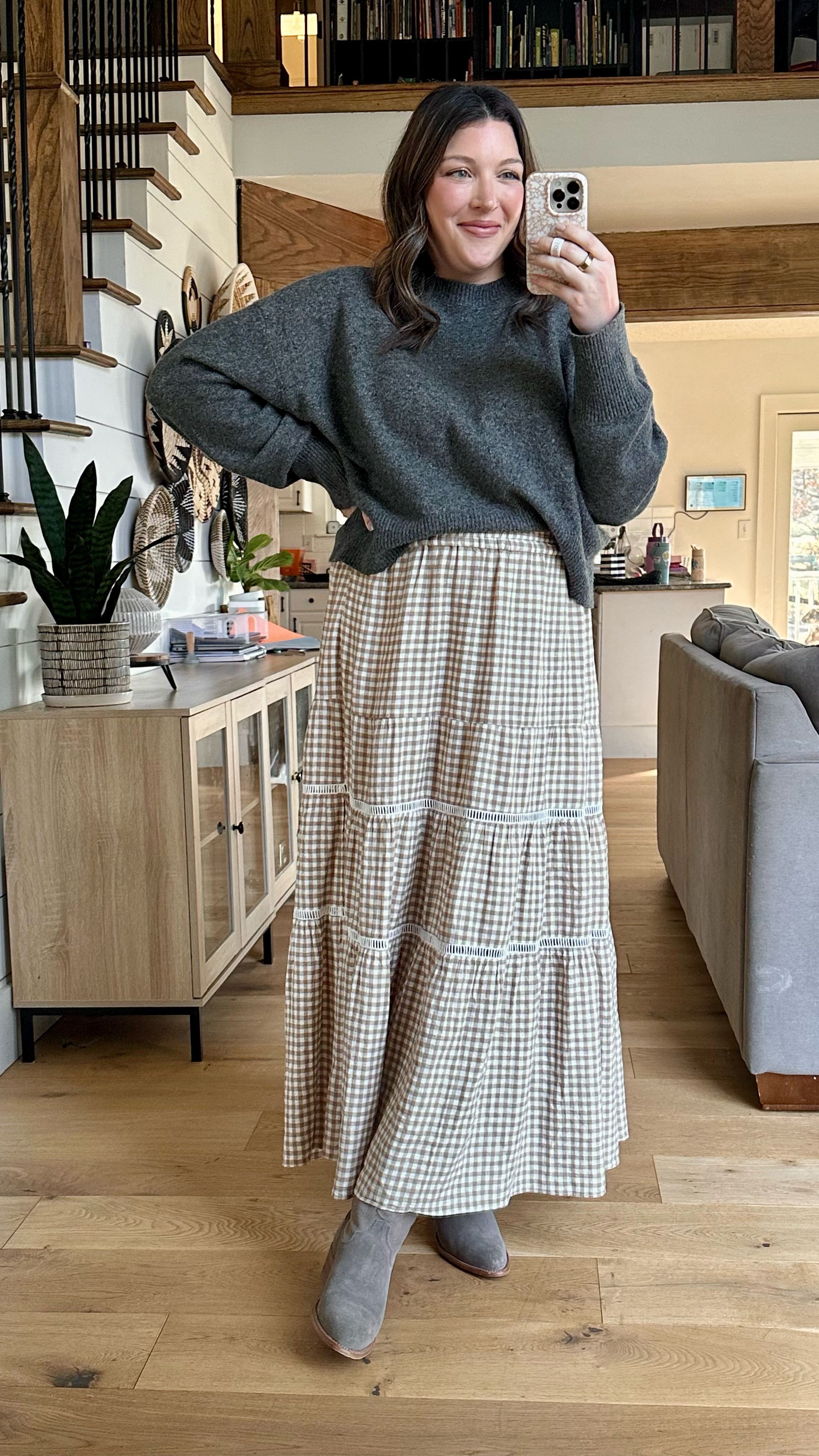 One of my favorite outfits that makes me feel confident and feminine.

Sweater - slightly roomy, I went with my true size large
Skirt - tts large
Boots - tts 8.5

#LTKSeasonal #LTKShoeCrush #LTKMidsize