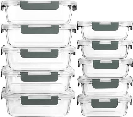 [10-Pack]Glass Meal Prep Containers -MCIRCO Food Storage Containers with Lifetime Lasting Snap Lo... | Amazon (UK)
