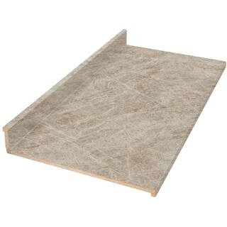 Hampton Bay 4 ft. Straight Laminate Countertop in Textured Taj Mahal with Eased Edge and Integrat... | The Home Depot