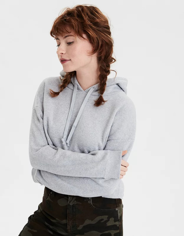 AE Fleece Cropped Hoodie | American Eagle Outfitters (US & CA)