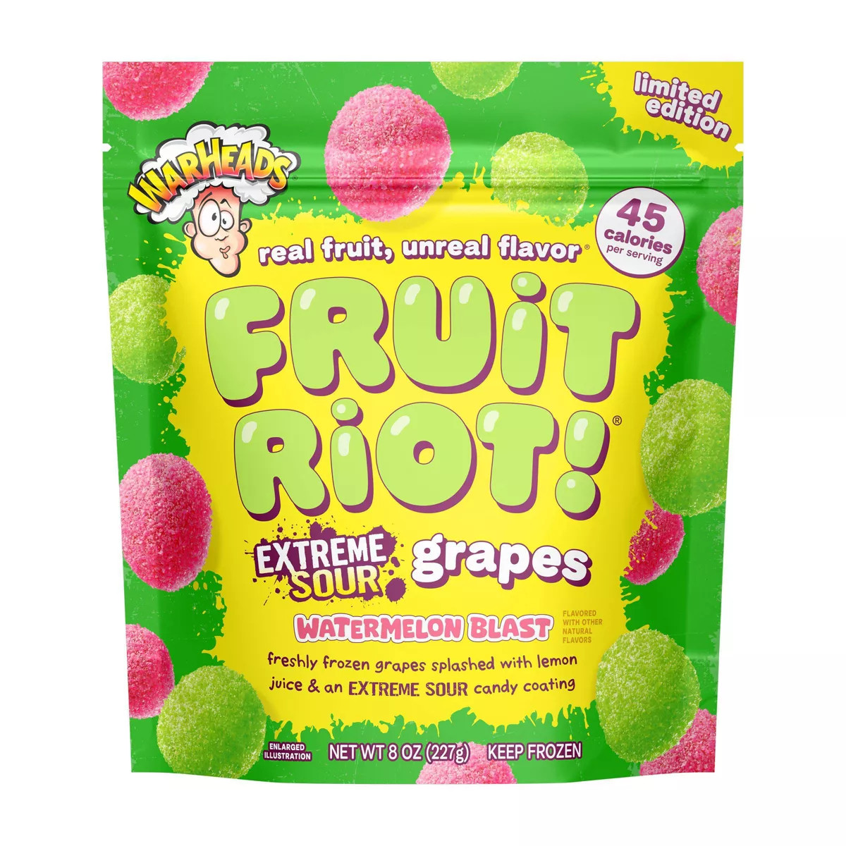 Fruit Riot Frozen Sour Candy Watermelon Warheads Grapes - 8oz | Target