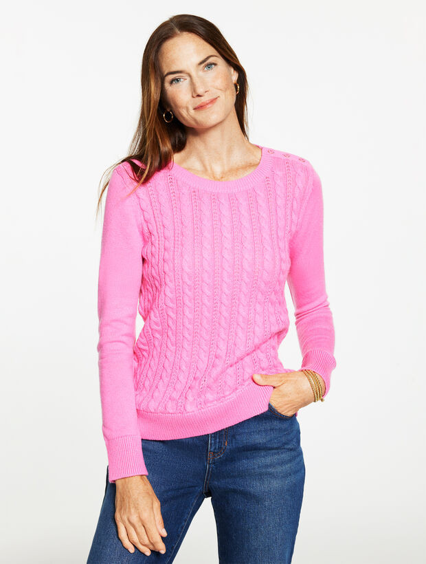 Cable Knit Crewneck Sweater | Talbots