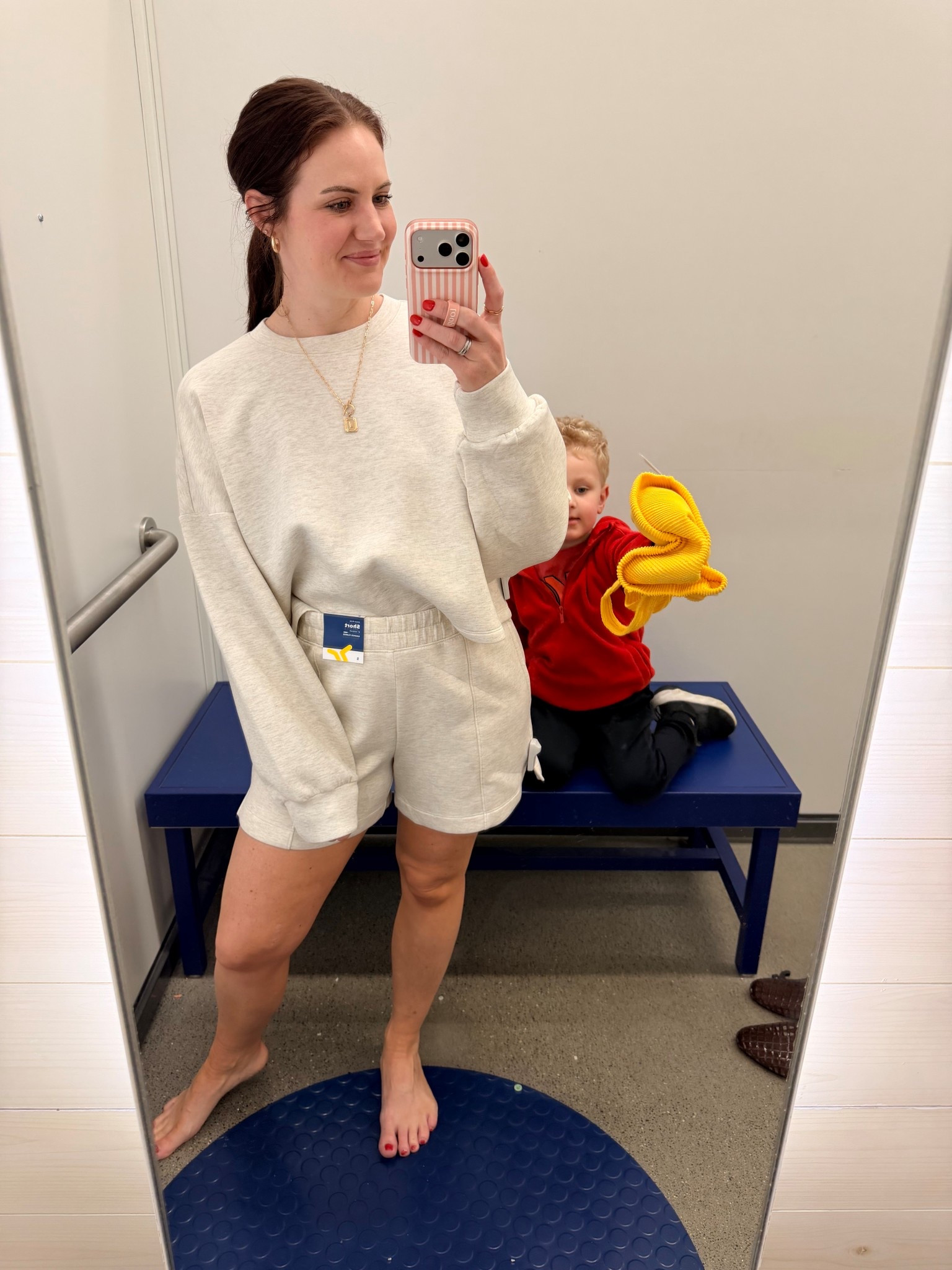 The softest fleece everrrr. wearing a small in the shorts and a large sweatshirt! 

#LTKootd #LTKSaleAlert #LTKmomlife