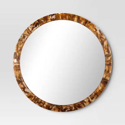 30" Round Pieced Faux Horn Wall Mirror - Threshold™ | Target