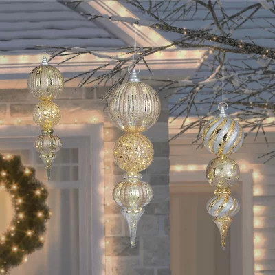 Member's Mark Jumbo Pre-Lit Shatterproof Ornament Stake Lights, Set of 3 | Sam's Club