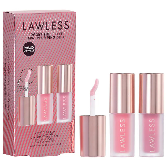 LAWLESS Mini Forget The Filler Lip Plumper Duo with Velvet + Strawberry Popsicle | Sephora (US)