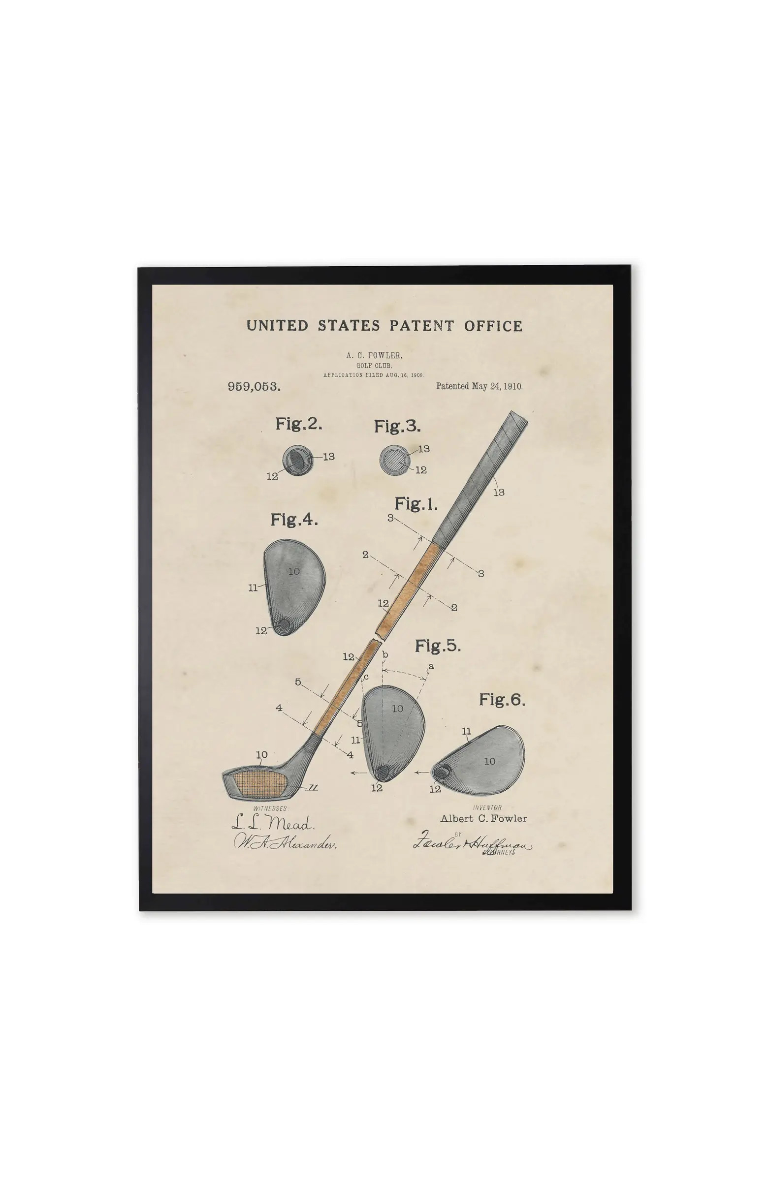 Antique Curiosities Golf Club Patent in Black Frame | Nordstrom | Nordstrom