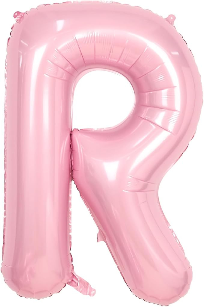 Pink Letter R Balloons,40 Inch R Letter Balloon Light Pink,A to Z Alphabet Mylar Helium Custom Pa... | Amazon (US)