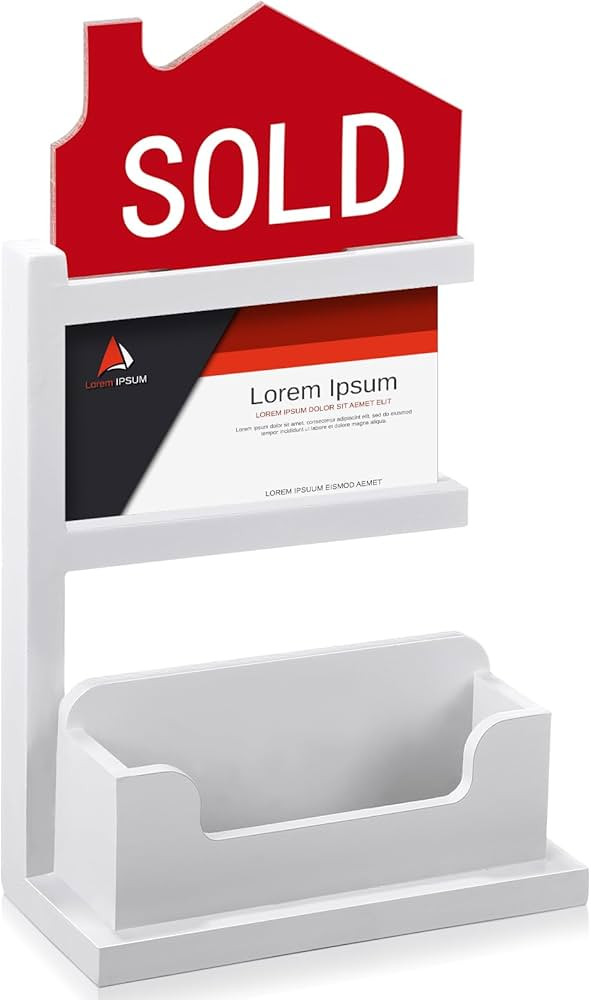 Real Estate Business Card Holder Wooden Display Stand Farmhouse Business Card Organizer Real Esta... | Amazon (US)