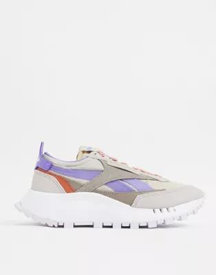 Reebok Classic Legacy trainers in grey and purple | ASOS (Global)