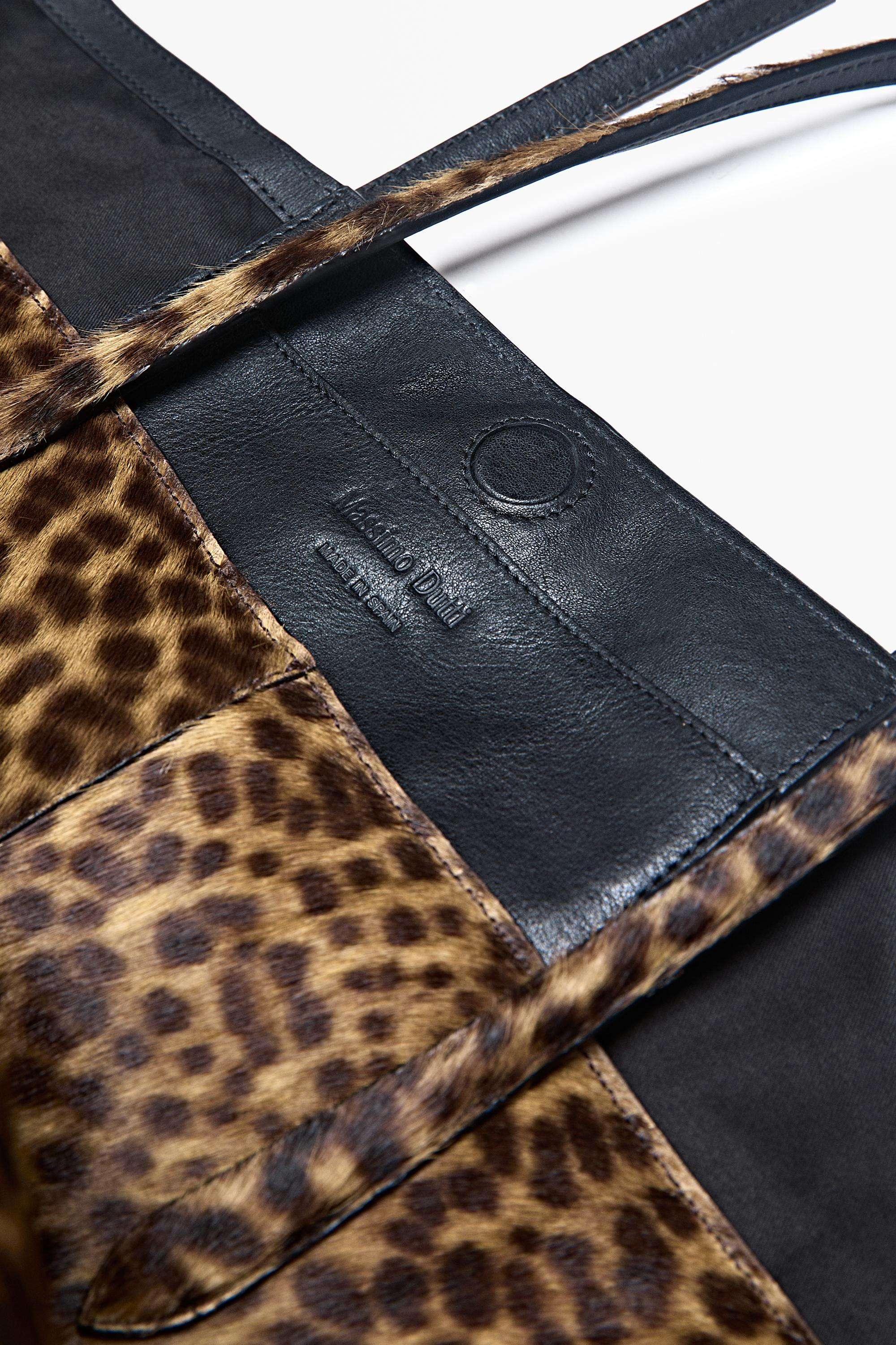 Large fur leather tote bag | Massimo Dutti UK