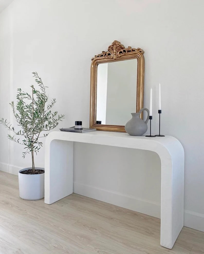 The Marit Minimalist Plaster Waterfall Console | Etsy | Etsy (US)