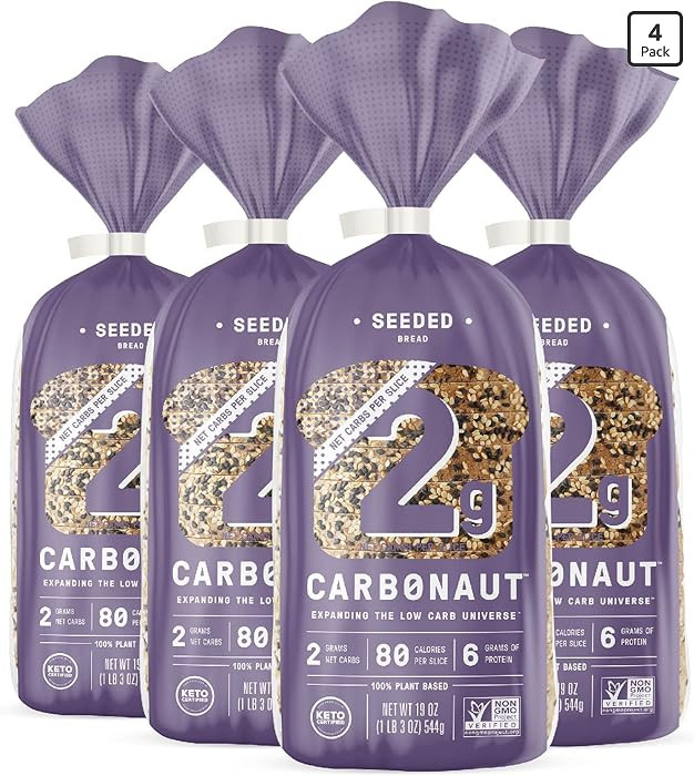 Carbonaut Low Carb Bread, Keto Bread, Keto-Certified Food, Snack, Meals, Non-GMO, Vegan Bread Pac... | Amazon (US)