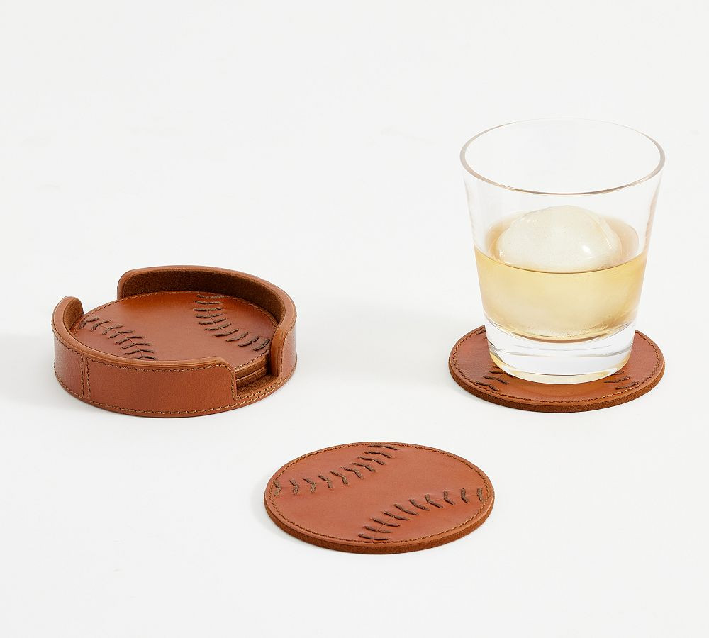 Baseball Leather Coasters - Set of 4 | Pottery Barn (US)