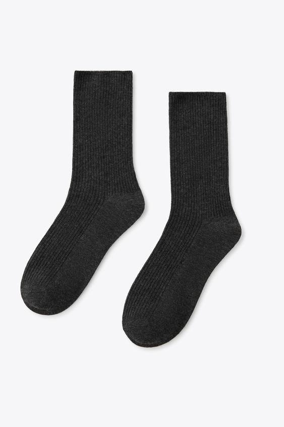 RIBBED SOCKS WITH METALLIC THREAD | Zara UK