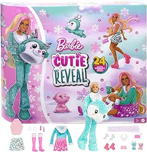 Barbie Cutie Reveal Advent Calendar & Doll, Blue & Pink Hair, 25 Surprises Include Clothes, Acces... | Amazon (US)