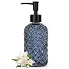 13.5oz Stripe Glass Soap Dispenser with Black Plastic Pump, 400ml Liquid Hand Soap Dispenser, Rus... | Amazon (US)