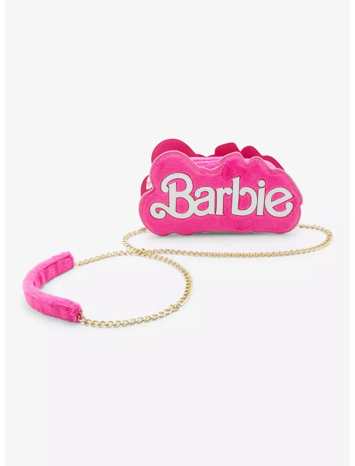 Barbie Logo Fuzzy Mini Crossbody Bag | Hot Topic