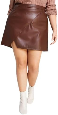 And Now This Trendy Plus Size Faux Leather Mini Skirt | Amazon (US)