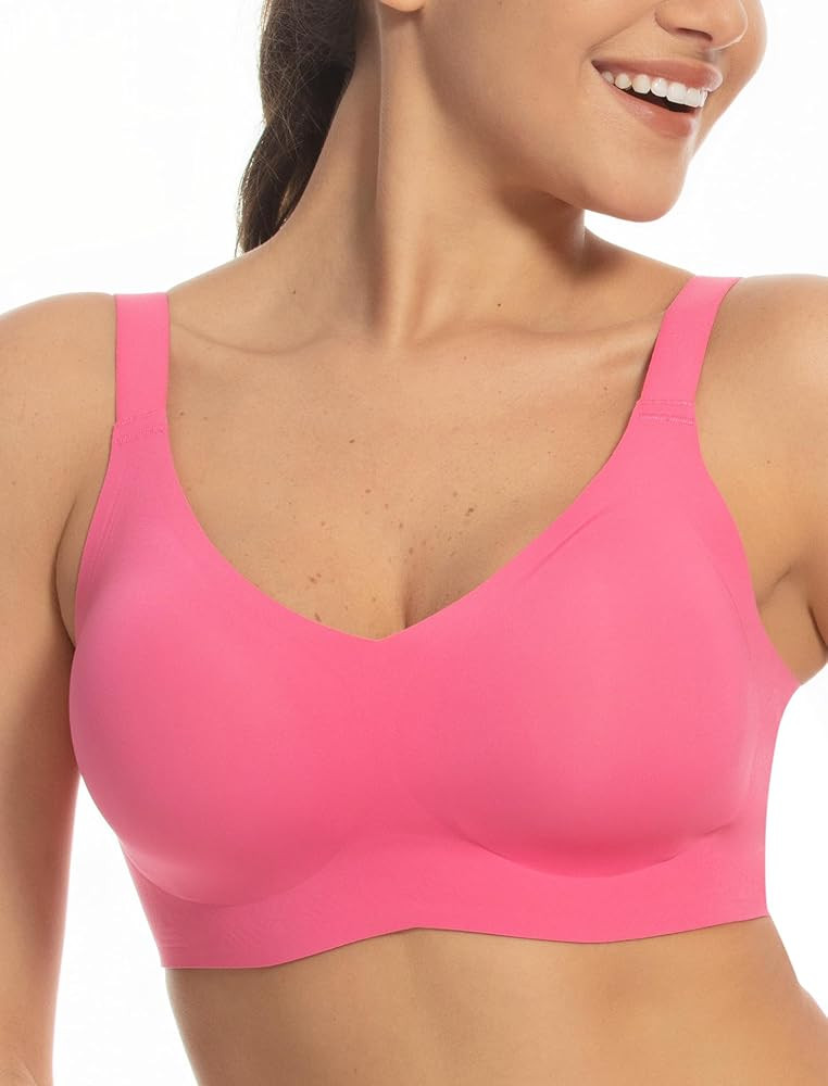 Wireless Seamless Support Bralette Ultra-Comfort Sleep T-Shirt Bra for Large Breasts | Amazon (US)