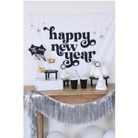 New Years Eve Decor Happy Year 2022 Year's Flag Nye Black & Silver | Etsy (US)
