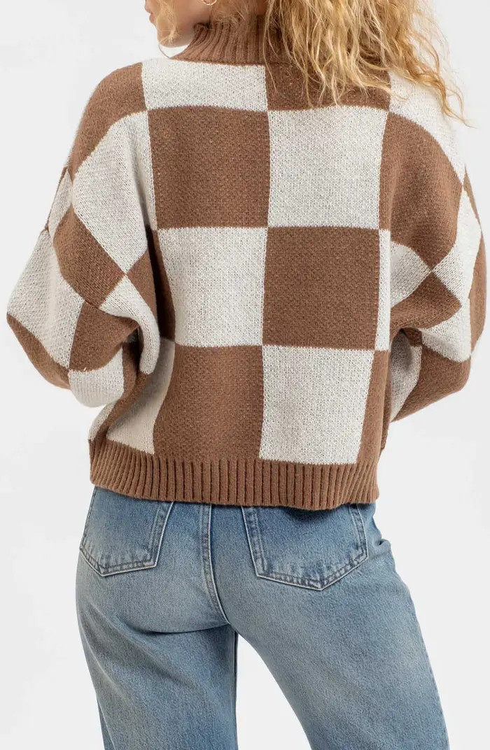Blu Pepper Check Mock Neck Sweater | Nordstromrack | Nordstrom Rack