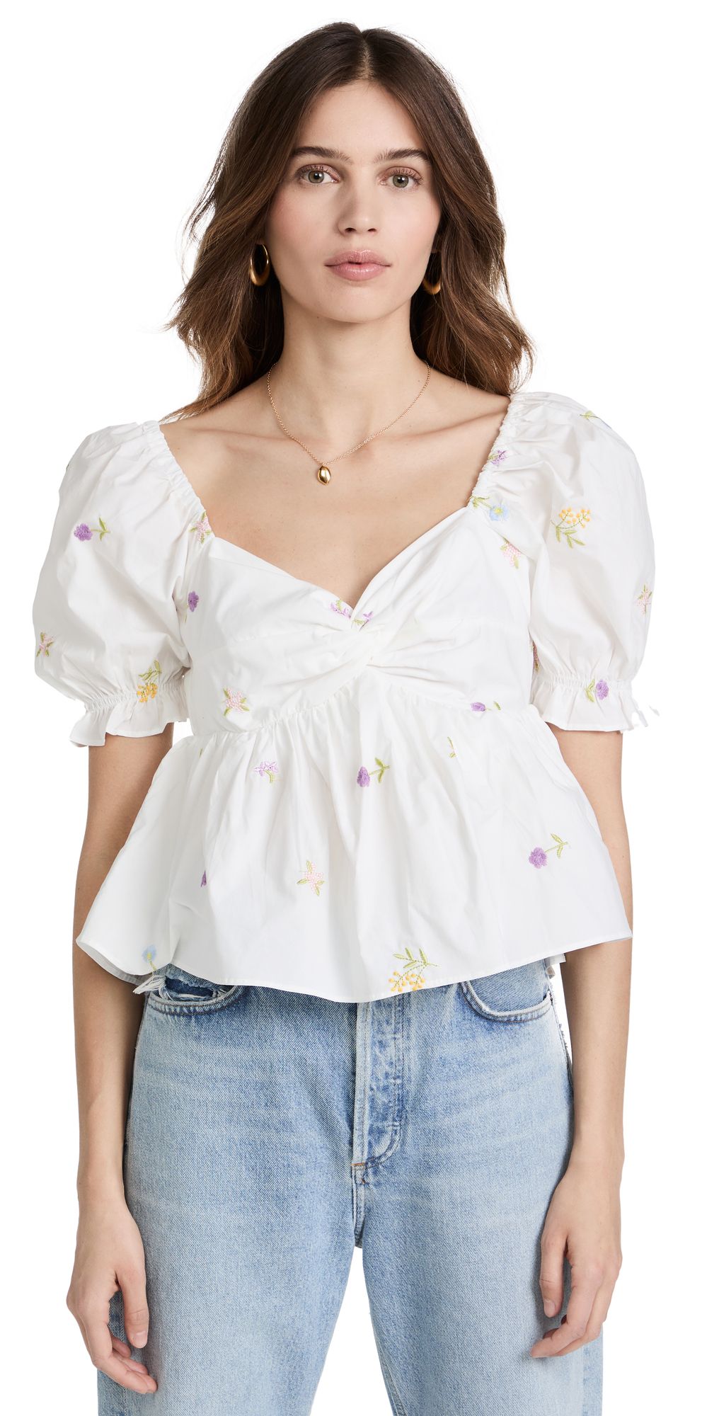 English Factory Floral Embroidery Top | Shopbop