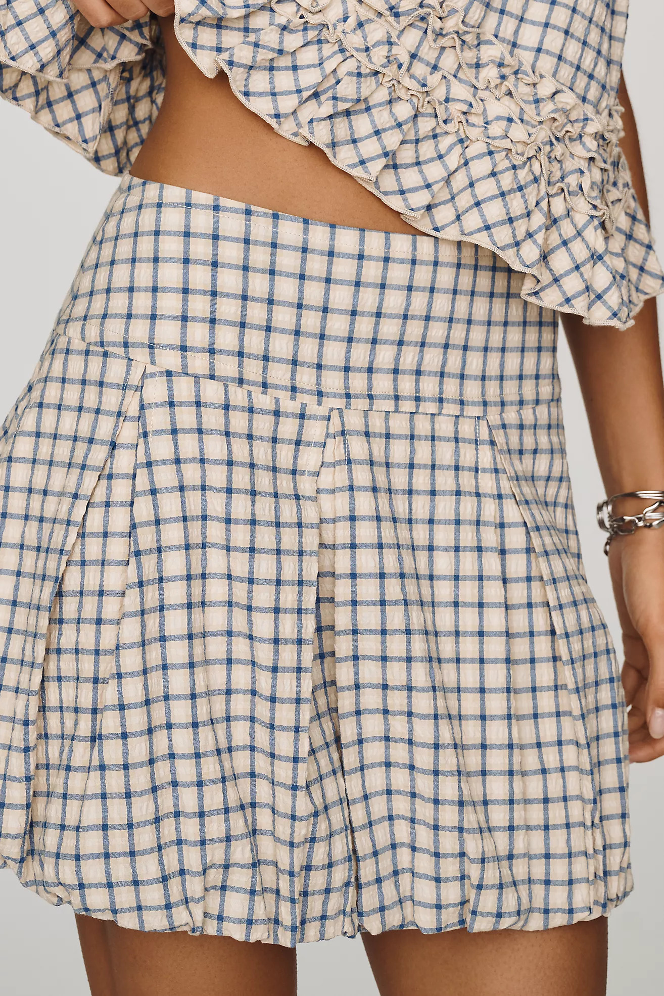 Maeve Bubble-Hem Mini Skirt | Anthropologie (US)