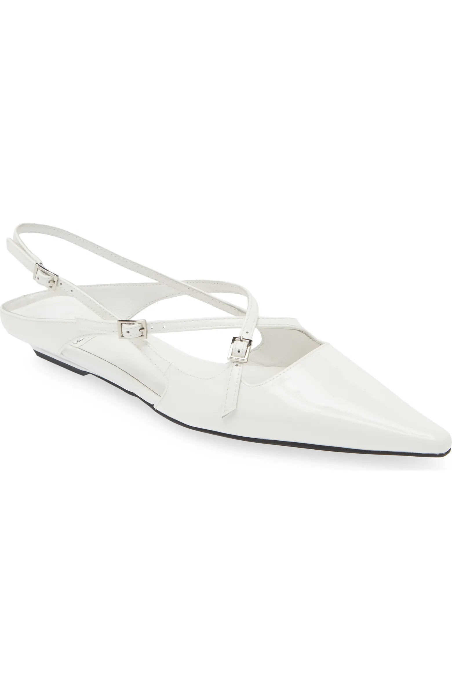 Fax Pointed Toe Slingback Flat (Women) | Nordstrom