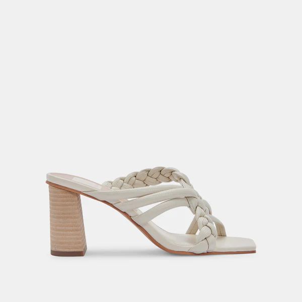 PIPIN HEELS IN IVORY EMBOSSED LEATHER | DolceVita.com