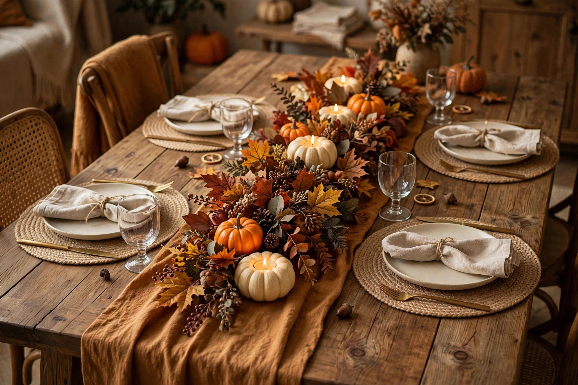Okay, is there anything better than a fall table full of your favorite people?! Pumpkins glowing, leaves everywhere, and the kind of laughs where nobody even thinks to check their phone. This is what it's all about, friends — good food, cozy vibes, and staying at the table way too long. Who are you gathering around your table this fall?!#FallGathering #RealLifeStyle #CozySeason #FallTablescape #Friendsgiving #GatherRound

#LTKdayinmylife #LTKSeasonal #LTKHome