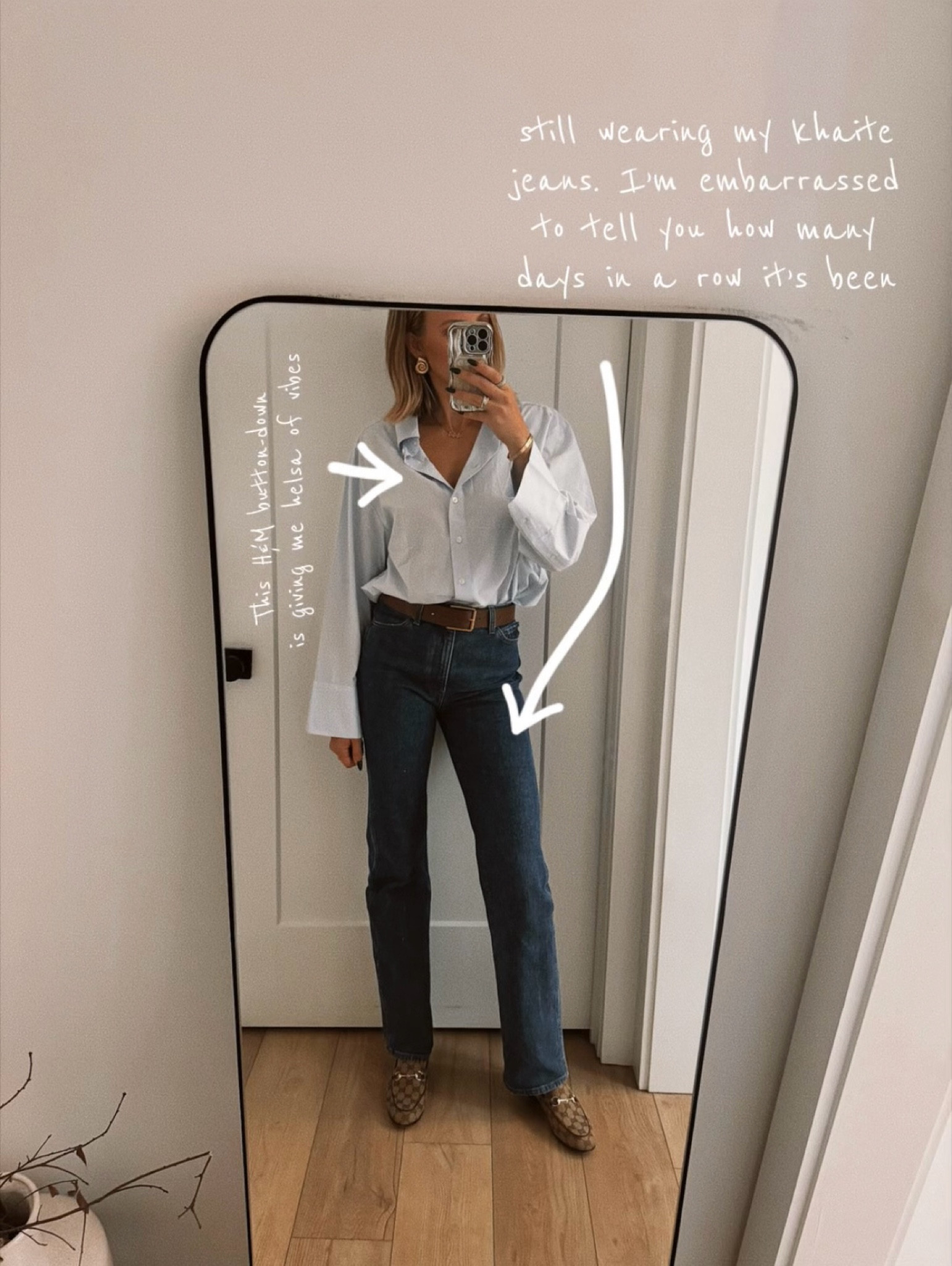 Wearing a sm in the button down. I’m a 25 or 26 in jeans, went with a 26 and they fit perfectly. Montgomery shade. Gucci loafers run narrow 

#LTKTravel #LTKOver40 #LTKWorkwear